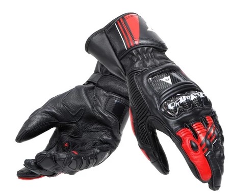 DAINESE 丹尼斯 DRUID 4 LEATHER GLOVES 長版羊皮手套 黑/紅